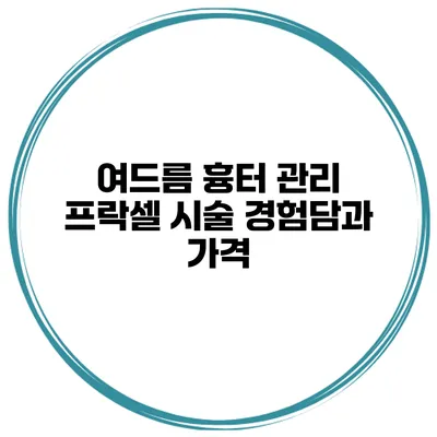 여드름 흉터 관리 프락셀 시술 경험담과 가격