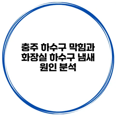 충주 하수구 막힘과 화장실 하수구 냄새 원인 분석