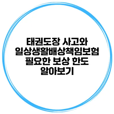 태권도장 사고와 일상생활배상책임보험: 필요한 보상 한도 알아보기