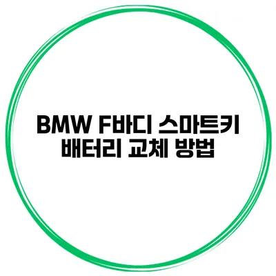 BMW F바디 스마트키 배터리 교체 방법