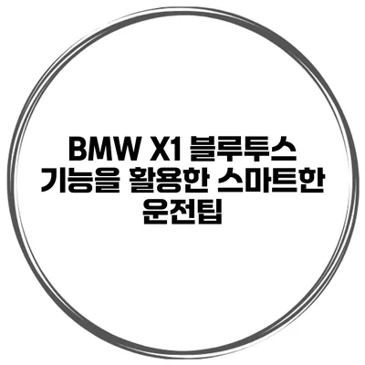 BMW X1 블루투스 기능을 활용한 스마트한 운전팁