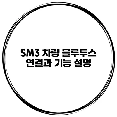 SM3 차량 블루투스 연결과 기능 설명