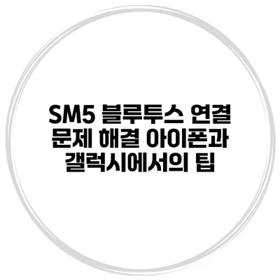 SM5 블루투스 연결 문제 해결 아이폰과 갤럭시에서의 팁