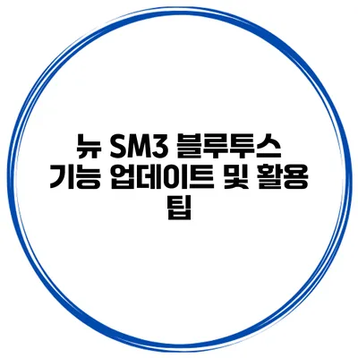 뉴 SM3 블루투스 기능 업데이트 및 활용 팁