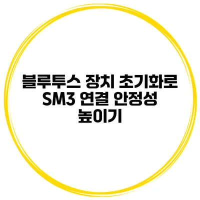블루투스 장치 초기화로 SM3 연결 안정성 높이기
